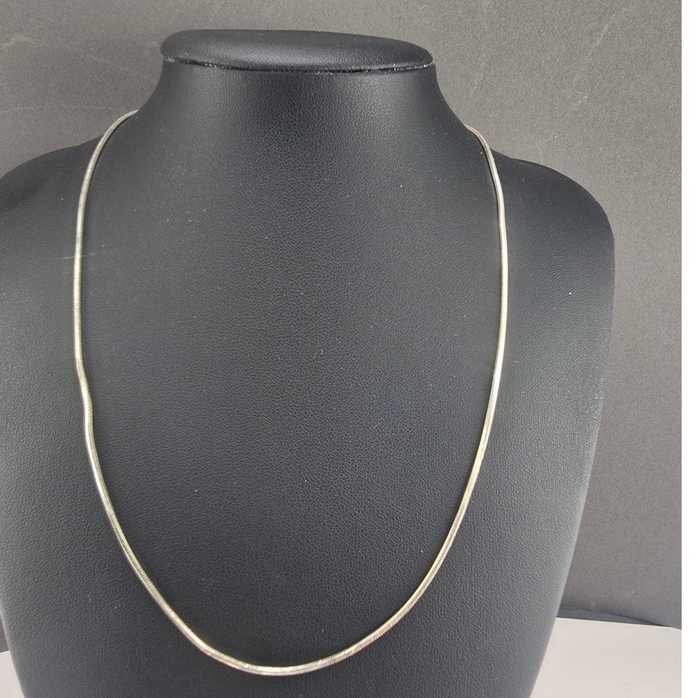 Vintage Estate Snake Chain Necklace Silver Sterling Italy 18in KA1772